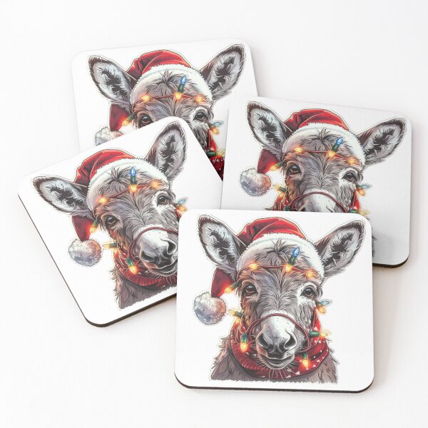 Item preview, High Detail Christmas Donkey with Lights, Santa Hat, and Scarf designed and sold by tjnextgen99.