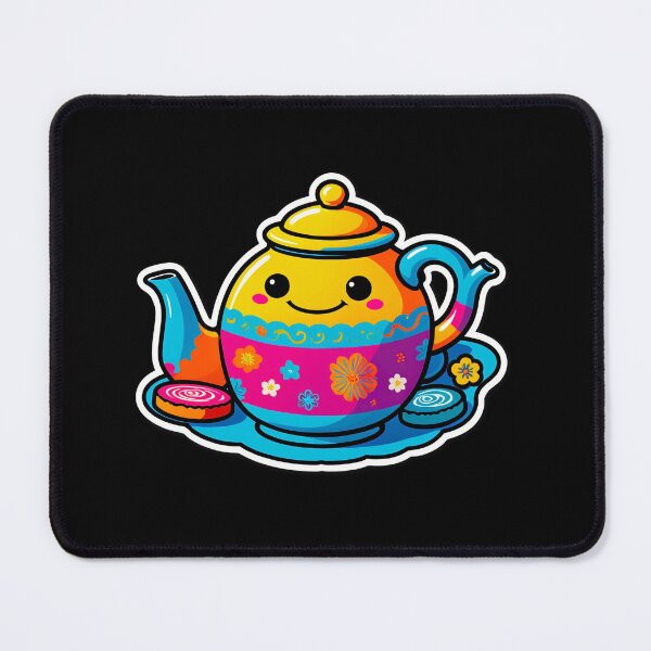 Item preview, Colorful smiling teapot with flowers designed and sold by artwaves.
