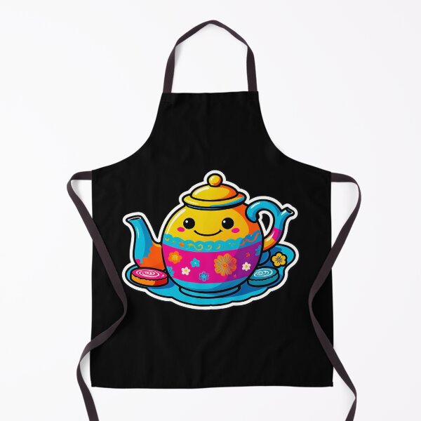 Item preview, Colorful smiling teapot with flowers designed and sold by artwaves.