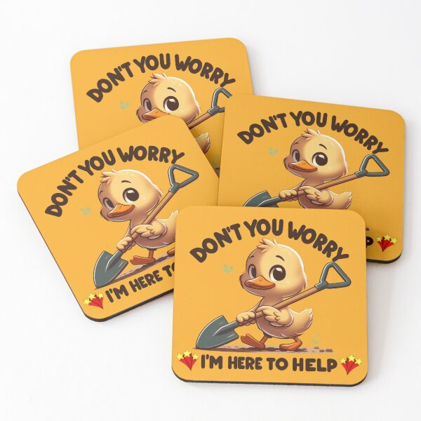 Item preview, Helper Duck: 'Don't Worry, I'm Here to Help' - Cute and Funny Duck Design designed and sold by Ali Doodles.