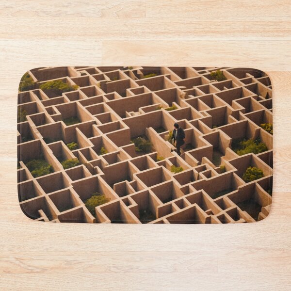 Item preview, AMAZEING - a complex maze, with a solitary figure navigating through it. designed and sold by Atmosferica.