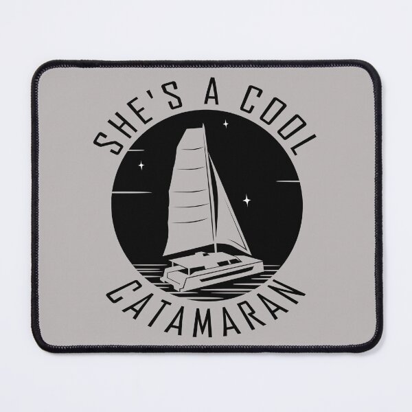 Item preview, She's a Cool Catamaran Nautical Aesthetic Logo designed and sold by WallabyWorks.