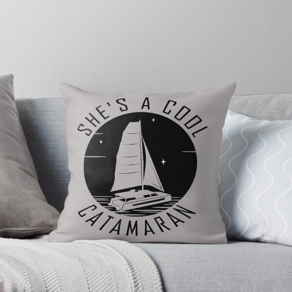 Item preview, She's a Cool Catamaran Nautical Aesthetic Logo designed and sold by WallabyWorks.