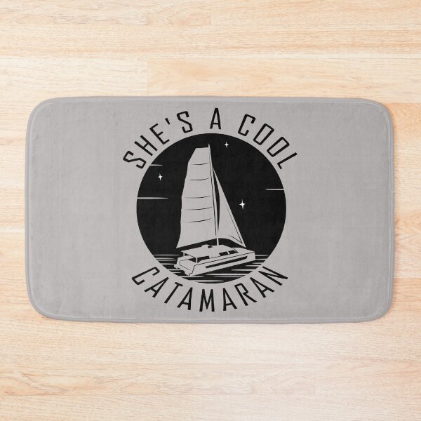 Item preview, She's a Cool Catamaran Nautical Aesthetic Logo designed and sold by WallabyWorks.