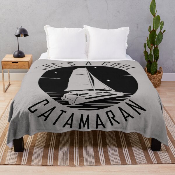 Item preview, She's a Cool Catamaran Nautical Aesthetic Logo designed and sold by WallabyWorks.
