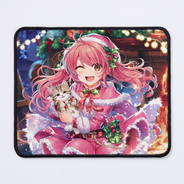 Item preview, Pink Christmas | Anime Girl With Cute Kitten designed and sold by PinkGoddessLove.