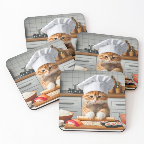 Item preview, Sushi Master Cat | Sushi Chef Cat - Fun Cooking with Sushi and Kitten designed and sold by tuschollos.