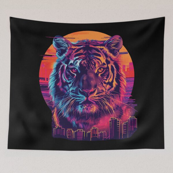 Item preview, Neon Urban Tiger Illustration designed and sold by AIStudioProject.
