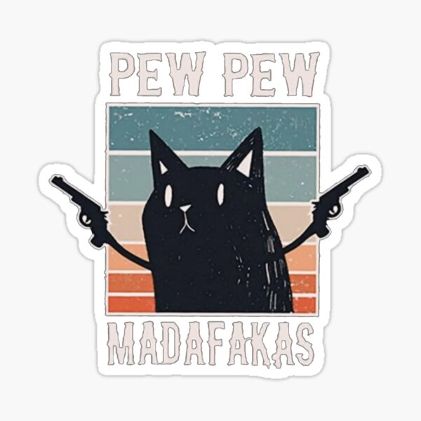 Crazy Pewpew Cat Sticker