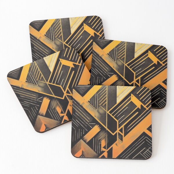 Artikelvorschau, Maskuline Kunst, golden, gold und schwarz, sich kreuzende Formen und Linien, edel, luxuriös und ansprechend 4 entworfen und verkauft von navitalidesign.