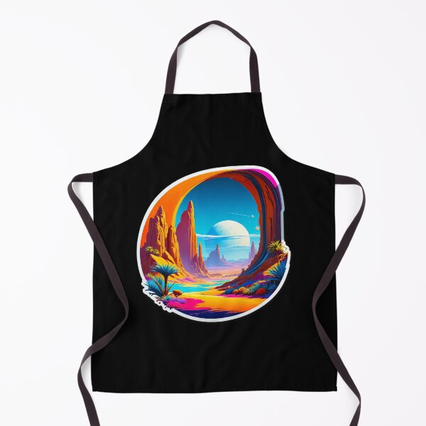 Item preview, Vibrant Alien Desert with Mountains and River designed and sold by artwaves.