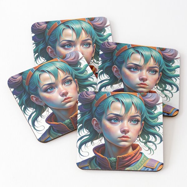 Item preview, Serenity between peaks | Futuristic Fantasy - Character with Multicolored Hair and Intricate Armor designed and sold by tuschollos.