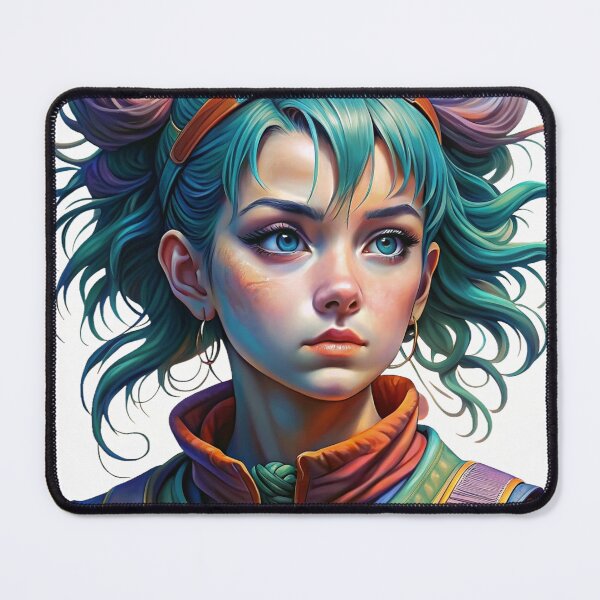 Item preview, Serenity between peaks | Futuristic Fantasy - Character with Multicolored Hair and Intricate Armor designed and sold by tuschollos.