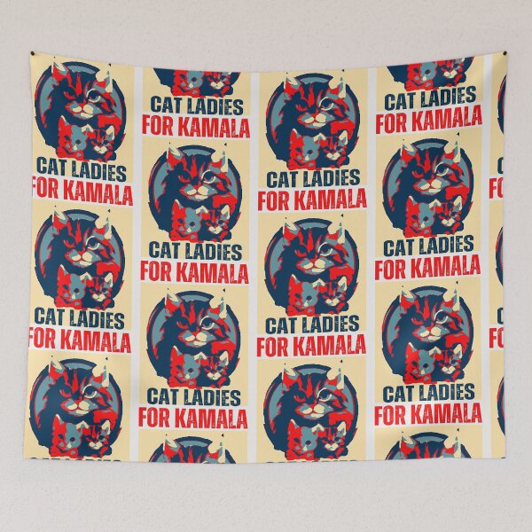 Item preview,   Childless cat ladies  voting for Kamala  president 2024 designed and sold by erozzz.