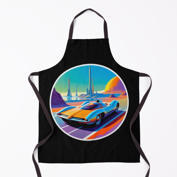 Item preview, Retro Futuristic Car in Sci-Fi Landscape designed and sold by artwaves.