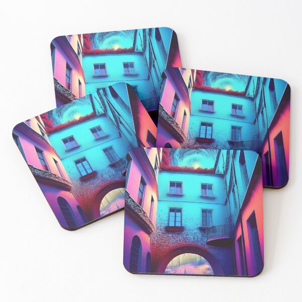 Item preview, My Mystical City - Shades of Blue and Magenta/a1 designed and sold by My-fake-places.