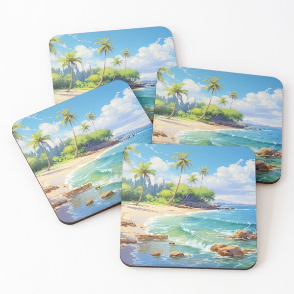Item preview, Sandy tropical beach - Landscape painting designed and sold by TheArtistOf2022.