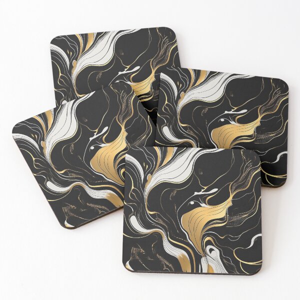 Item preview, Liquid gold, Masculine art, golden, gold and black, intersecting lines, classy, luxurious, fluid designed and sold by navitalidesign.