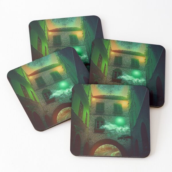 Item preview, My Mystical City - Shades of green and yellow- darkness/a2 designed and sold by My-fake-places.
