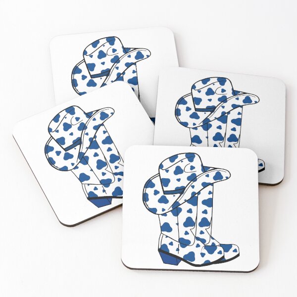 Item preview, Blue Cow Spots Cowboy Boots designed and sold by Sartoris Art.