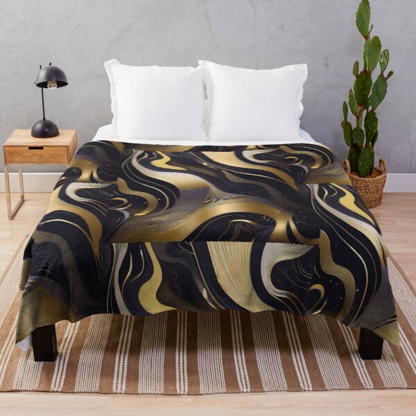 Item preview, Liquid gold, Masculine art, golden, gold and black, intersecting lines, classy, luxurious, fluid 2 designed and sold by navitalidesign.