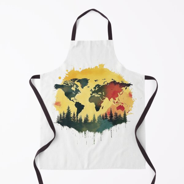 Item preview, World map with mountain forests designed and sold by Micapox.