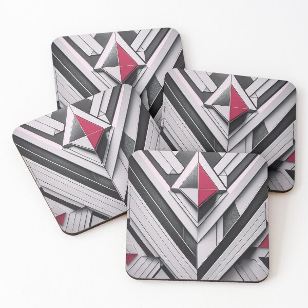 Item preview, Masculine art, black, white and red, intersecting shapes and lines, classy, luxurious, triangle, diamond  designed and sold by navitalidesign.