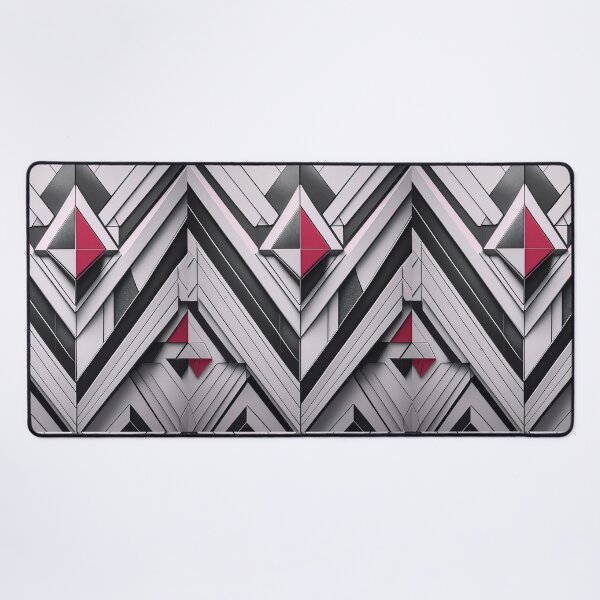 Item preview, Masculine art, black, white and red, intersecting shapes and lines, classy, luxurious, triangle, diamond  designed and sold by navitalidesign.