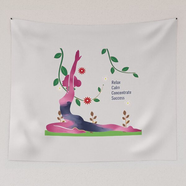 Item preview, Pink navy Lady Yoga relax life, Mantra quote  designed and sold by Nanthanon.