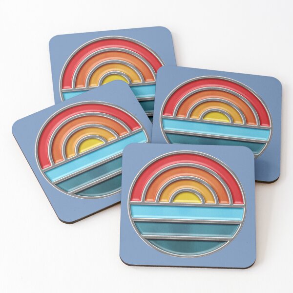 Item preview, orange ocean sunset enamel designed and sold by EnamelStudio.