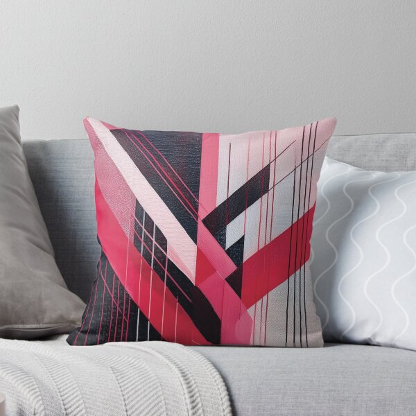 Item preview, ABSTRACT linework, Masculine art, black, white and red, intersecting shapes and lines, classy, luxurious, triangle, diamond  designed and sold by navitalidesign.