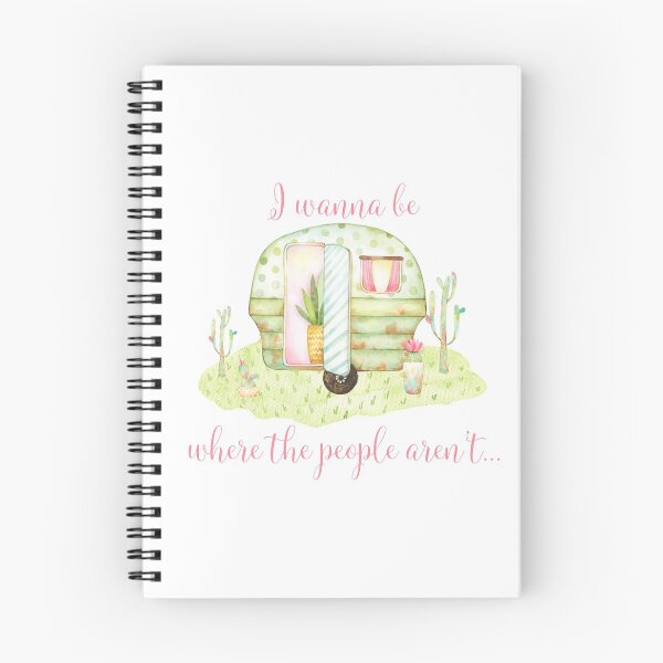 Item preview, Cute little green camper caravan - A cute little vintage retro glamper style trailer with quote "I wanna be where the people aren't".  designed and sold by ReefCoast.