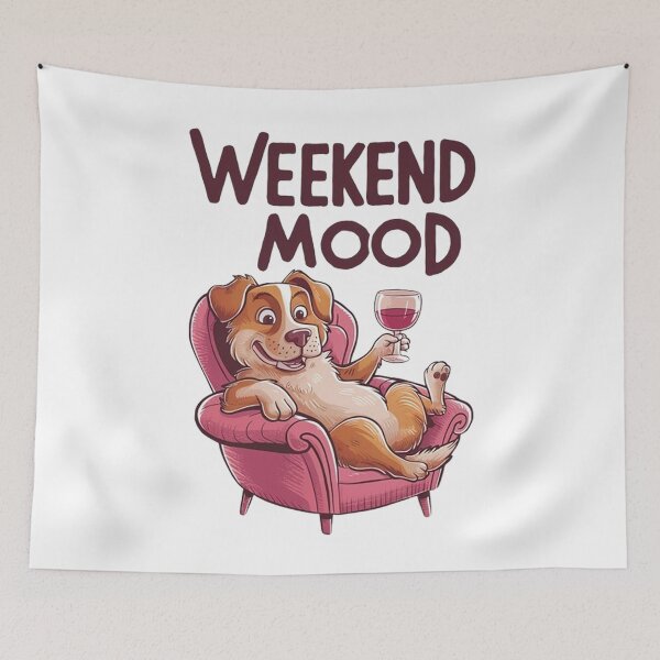 Item preview, Weekend Mood Funny Dog Wine Lover designed and sold by Vicky021.