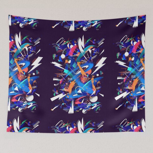 Item preview,  Neon thunder art painting  designed and sold by Paintbase.