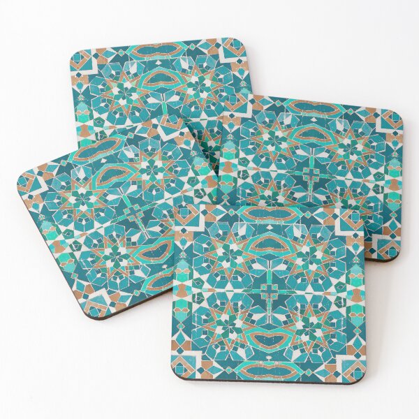 Item preview, Kaleidoscope : Moroccan Zellige Tile : Blue + Turquoise designed and sold by TRVLR Designs.