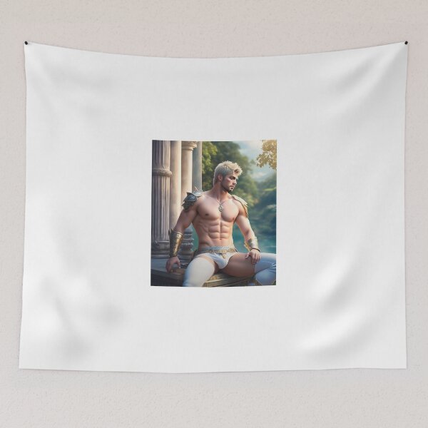 Item preview, Handsome Muscle Man: A Symbol of Strength and Charisma designed and sold by zambalala.