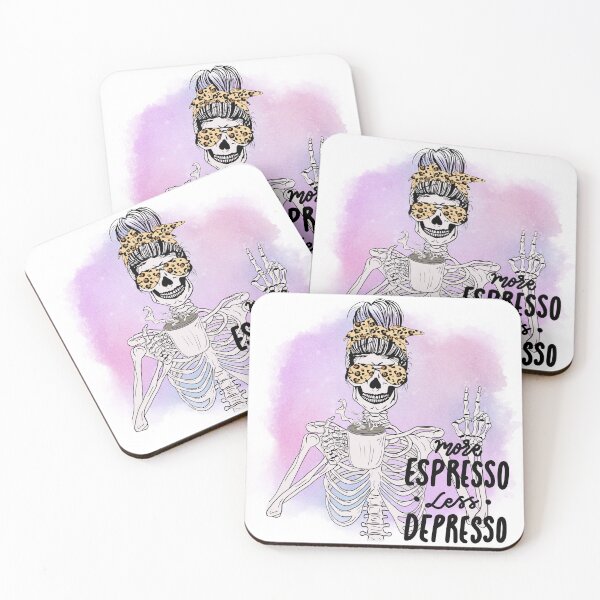 Item preview, Skull Skeleton Flowers Rockabilly Coffee designed and sold by WildWoodlandWitch.