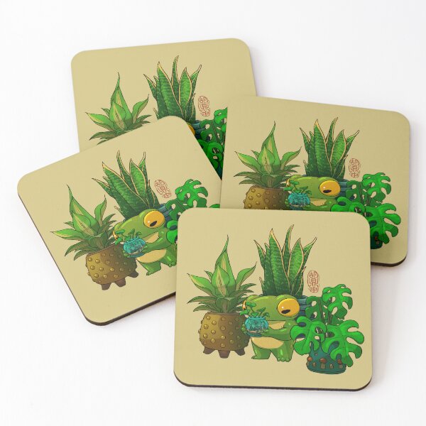 Item preview, cute frog taking care of plants and tadpole artwork asian style designed and sold by DingHuArt.