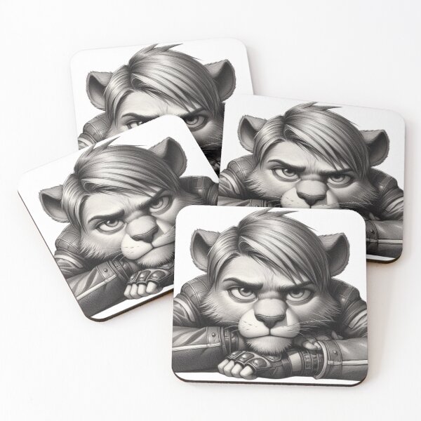 Item preview, Leon, the Lion | Lion Character with Lion Hair and Ears in Leather Jacket - Relaxed and Contemplative Pose designed and sold by tuschollos.
