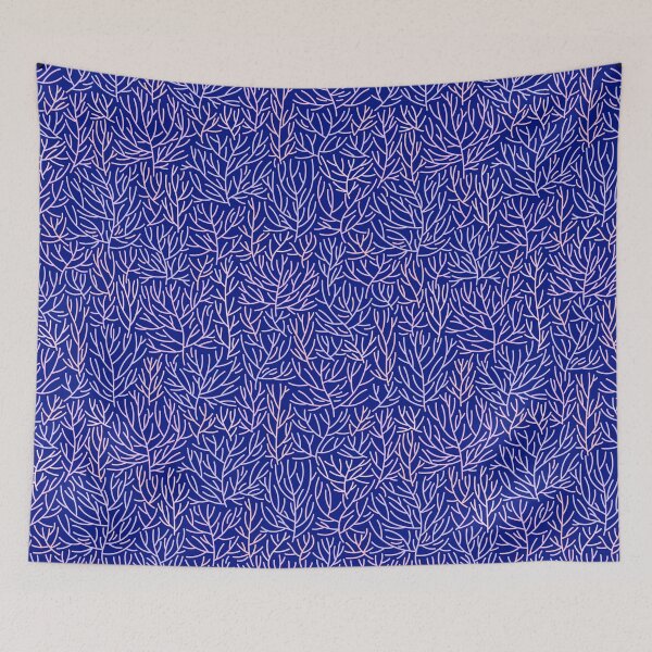 Item preview, Blue linear pattern with trees designed and sold by achtung-ein.
