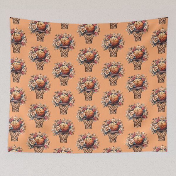 Item preview, Vintage Basketball Hoop Flowers Lover Basketball Fan Floral -  designed and sold by PurpleLoveStore.