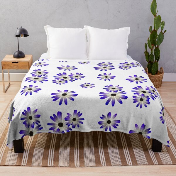 Item preview, Blue Daisy White Flowers Watercolor Art designed and sold by AveryZi.