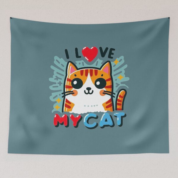 Item preview, I Love My Cat designed and sold by Myra365Art.