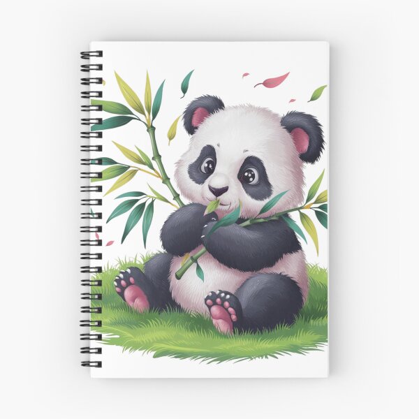 Item preview, Cute panda eating bamboo leaves designed and sold by naxtela.