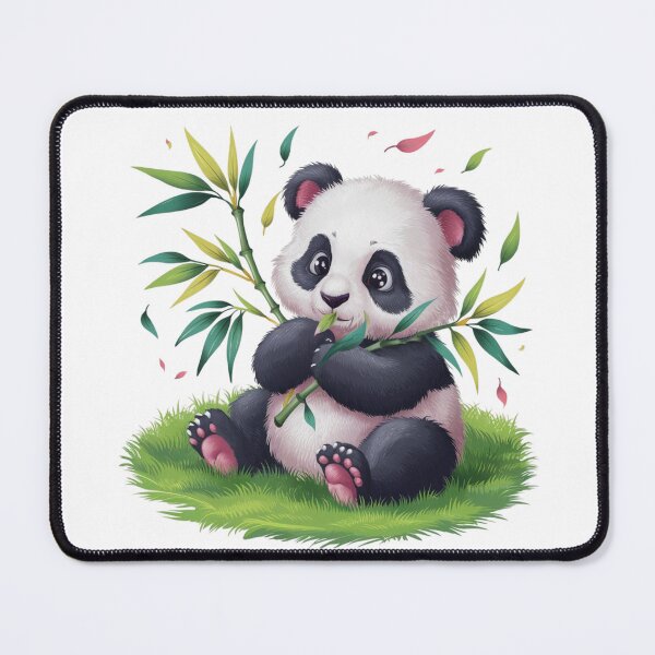 Item preview, Cute panda eating bamboo leaves designed and sold by naxtela.