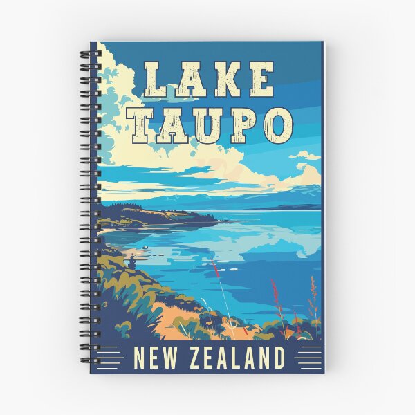 Item preview, Explore the Serenity of Lake Taupo in New Zealand - Vintage Travel Art designed and sold by turtlestart.