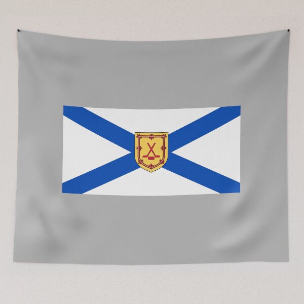 Item preview, Nova Scotia Flag with Ice Hockey Shield (bratach Alba Nuadh le sgiath hocaidh deigh) designed and sold by JonathanR1994.