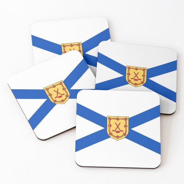 Item preview, Nova Scotia Flag with Ice Hockey Shield (bratach Alba Nuadh le sgiath hocaidh deigh) designed and sold by JonathanR1994.