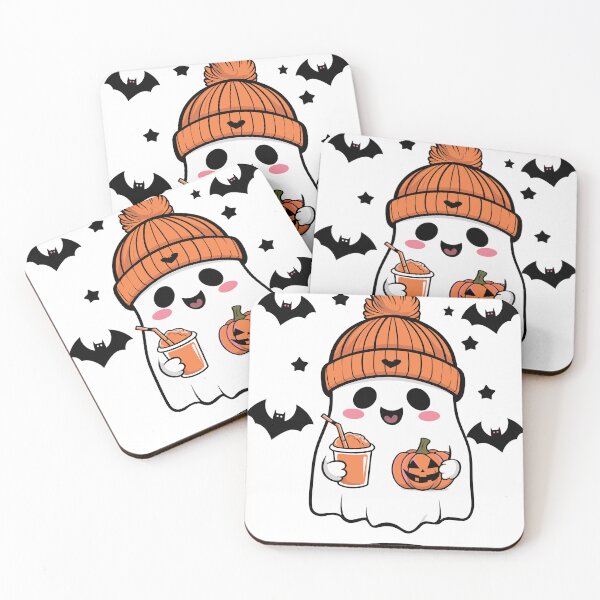 Item preview, Cute Ghost Drinking Coffee Halloween Ghost Ice Coffee designed and sold by Micro-dose.