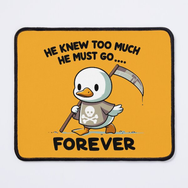 Item preview, Grim Reaper Duck: 'He Knew Too Much, He Must Go... Forever' - Dark and Funny Duck Design designed and sold by Ali Doodles.
